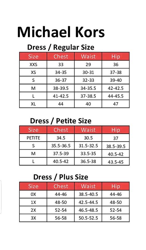 michael kors dress size chart|Michael Kors swimsuit size chart.